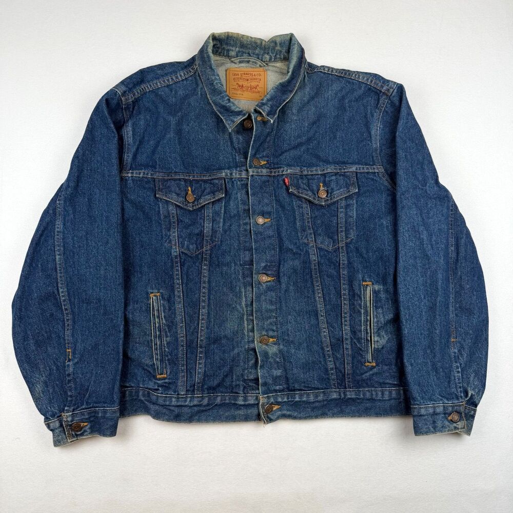 Vintage 80s Levis 70506 0216 Denim Trucker Jacket Made in USA Men’s Size 54 XXL